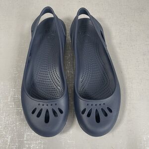 Crocs Women’s 10 Thea Ballet Flats Comfort Slingback Sandals Navy Blue